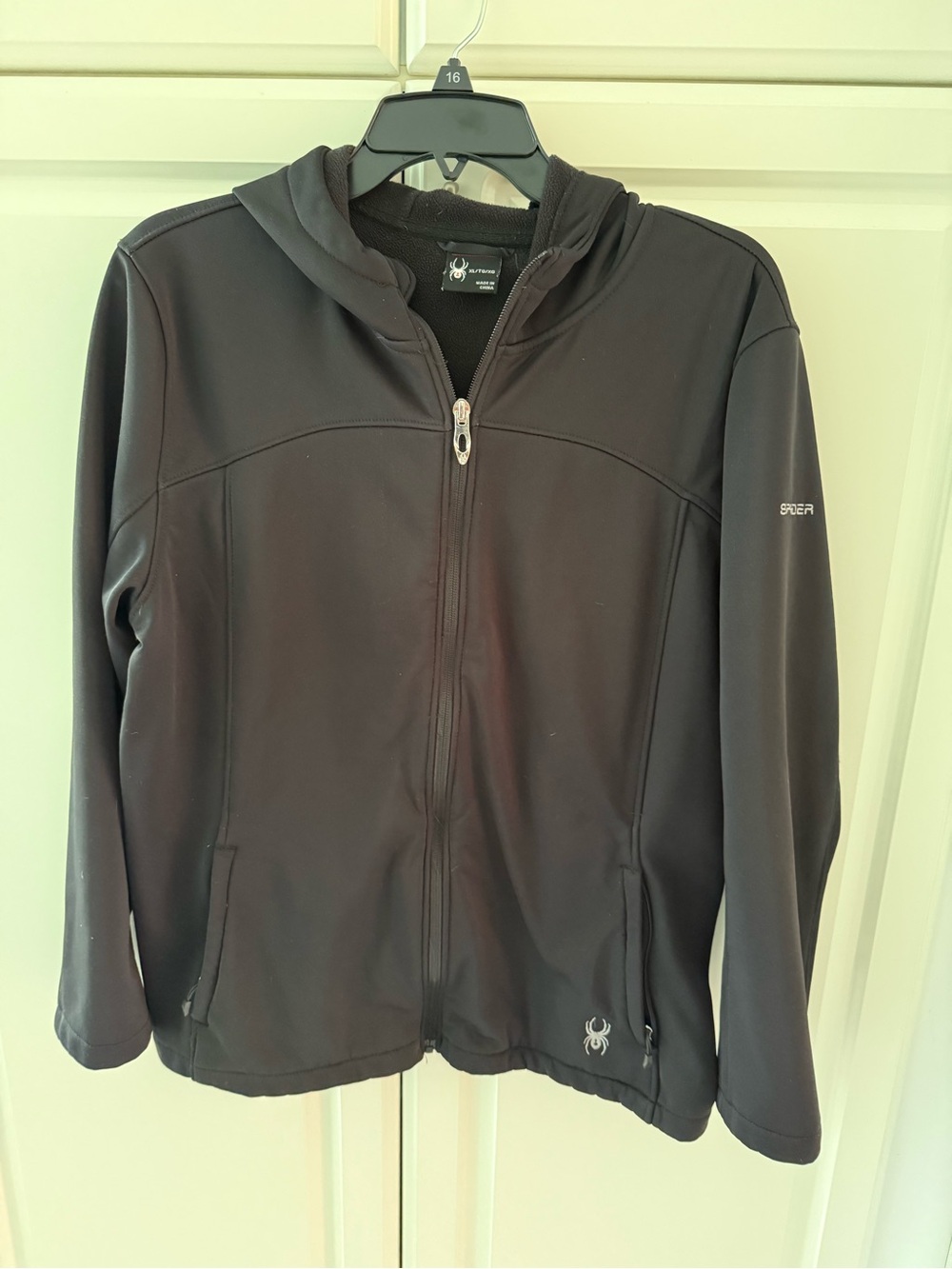 Spyder Women's Black Hooded Softshell Zip Jacket